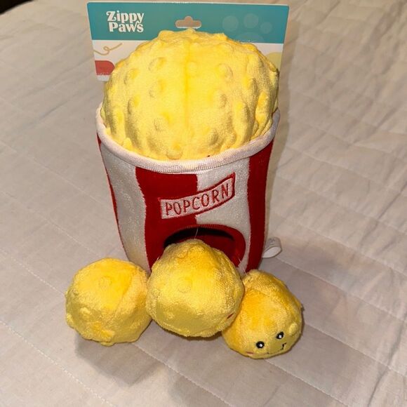 Zippy Paws Burrow Interactive Dog Toy Hide and Seek Squeaky Popcorn Bucket - Picture 5 of 12